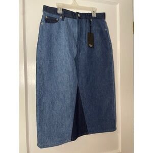 Rails Denim Skirt Two Tone Colorblock Straight‎ Maxi Womens Size 29 NWT